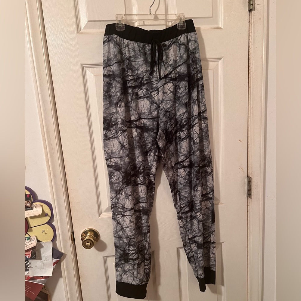 Marble print lightweight joggers